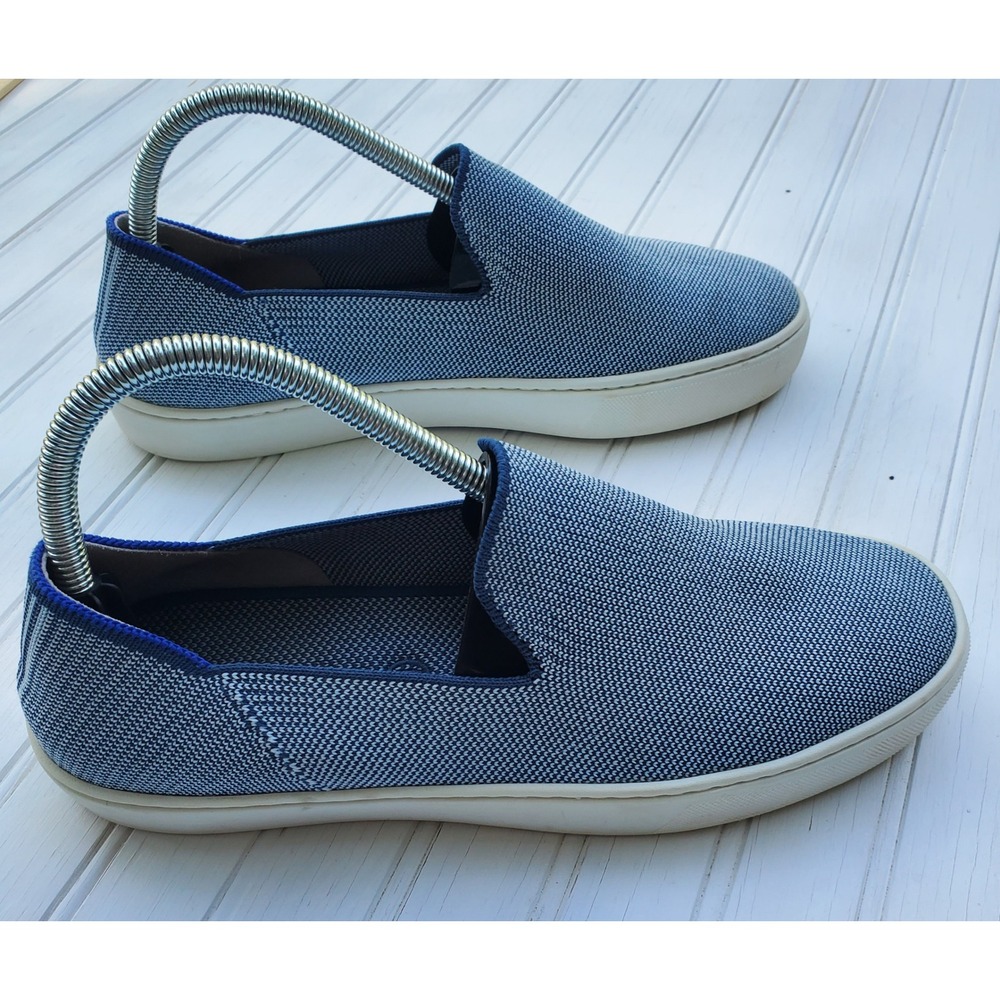 Rothys The Sneaker Womens 9 Blue White Knit Slip On Casual Comfort Shoes - Picture 4 of 5